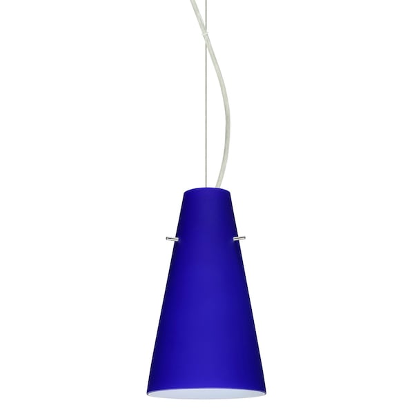 Besa Lighting Cierro Cable Pendant, Cobalt Blue Matte, Satin Nickel Finish, 1x9W LED 1KX-4124CM-LED-SN - main